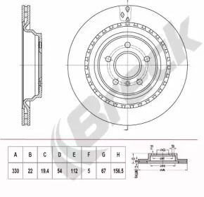 Тормозной диск BRECK BR 424 VH100